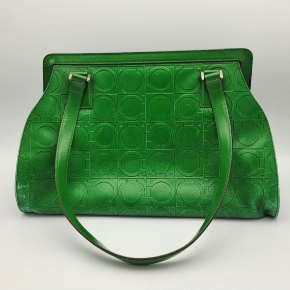 Salvatore Ferragamo Vibrant Green Shoulder Bag
